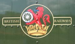 British Railways late crest (1956-68),
nicknamed 'the ferret and dartboard'